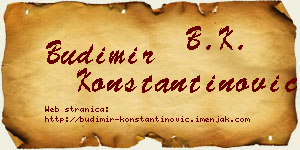 Budimir Konstantinović vizit kartica